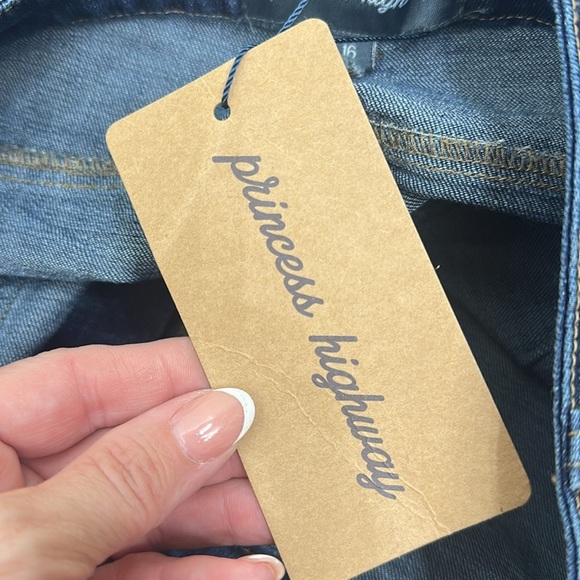 ModCloth X Princess Highway floral embroidered pockets wide leg jeans 16. NWT. - Picture 10 of 12